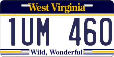 WV license plate 1UM460