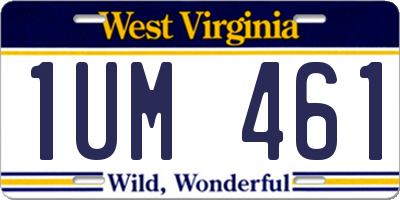 WV license plate 1UM461