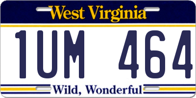 WV license plate 1UM464