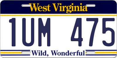 WV license plate 1UM475