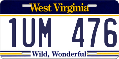 WV license plate 1UM476