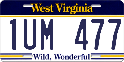 WV license plate 1UM477
