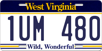WV license plate 1UM480