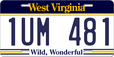 WV license plate 1UM481