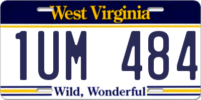 WV license plate 1UM484