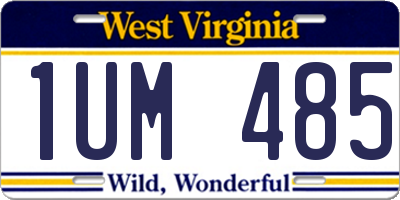 WV license plate 1UM485