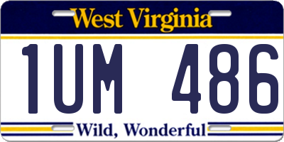WV license plate 1UM486