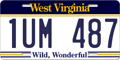 WV license plate 1UM487