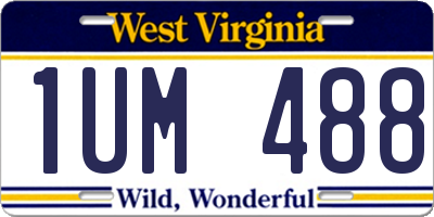 WV license plate 1UM488
