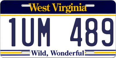 WV license plate 1UM489