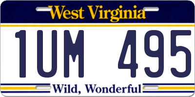 WV license plate 1UM495