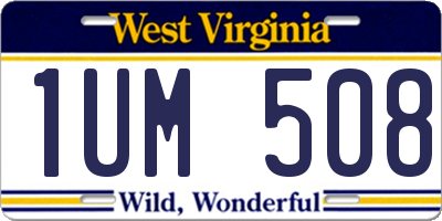 WV license plate 1UM508