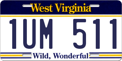 WV license plate 1UM511