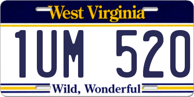 WV license plate 1UM520