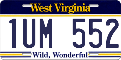WV license plate 1UM552