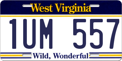 WV license plate 1UM557