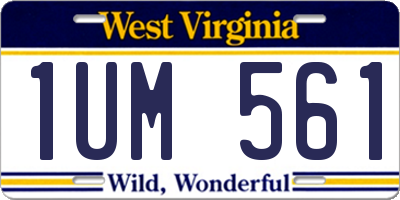 WV license plate 1UM561