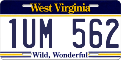 WV license plate 1UM562