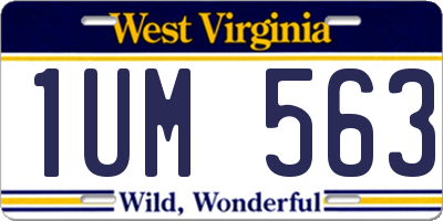 WV license plate 1UM563