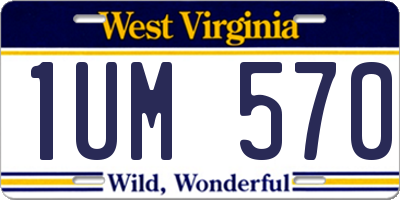 WV license plate 1UM570