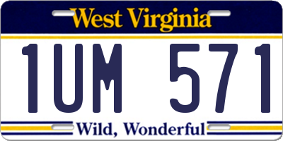 WV license plate 1UM571
