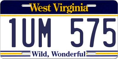 WV license plate 1UM575