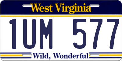 WV license plate 1UM577