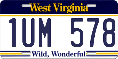 WV license plate 1UM578