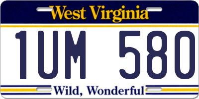 WV license plate 1UM580