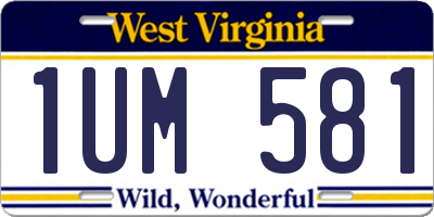 WV license plate 1UM581