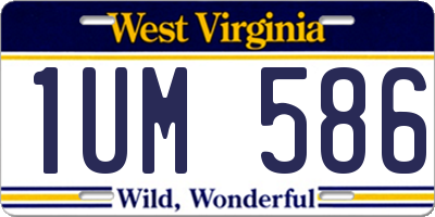 WV license plate 1UM586