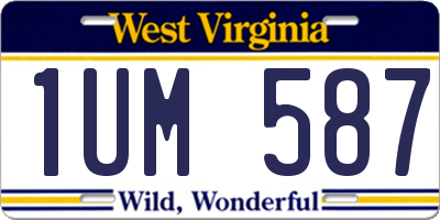 WV license plate 1UM587