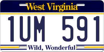 WV license plate 1UM591
