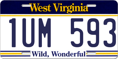 WV license plate 1UM593