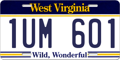 WV license plate 1UM601