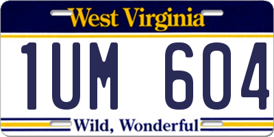 WV license plate 1UM604