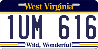WV license plate 1UM616