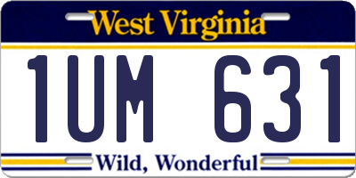WV license plate 1UM631