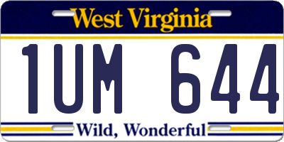 WV license plate 1UM644