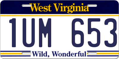 WV license plate 1UM653