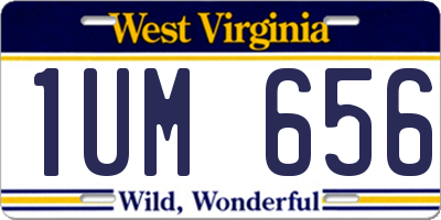 WV license plate 1UM656