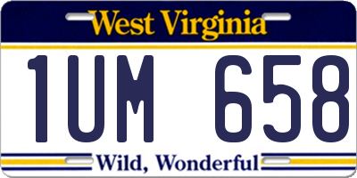 WV license plate 1UM658