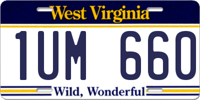 WV license plate 1UM660