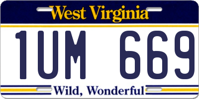 WV license plate 1UM669