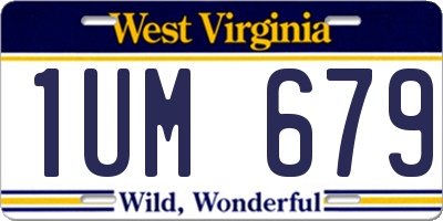 WV license plate 1UM679