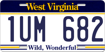 WV license plate 1UM682
