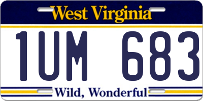 WV license plate 1UM683