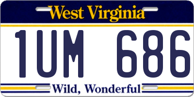 WV license plate 1UM686