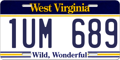WV license plate 1UM689