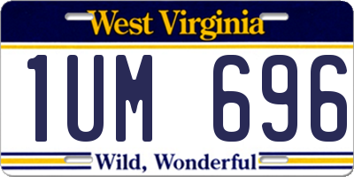 WV license plate 1UM696